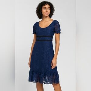 Mi Ami Francesca's Blue Lace Dress  Womens Medium NWT Formal HOCO Dark Fairycore